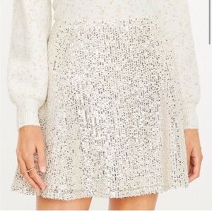LOFT NWT Gold Sequin Skirt